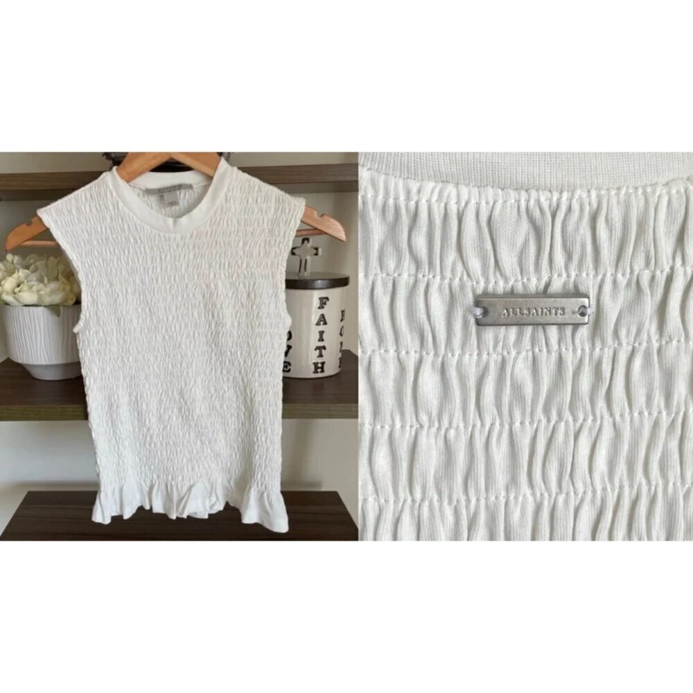 ** BUNDLE SALE 3/$20 ** NWOT All Saints White Textured Tank Top, Size 0